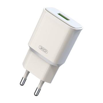 XO L92D Dual USB Fast Travel Charger - 18W, QC 3.0 - White