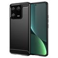 Xiaomi 13 Pro Puzdro z Brúseného TPU - Uhlíkové Vlákno - Čierne