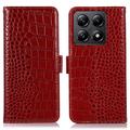 Crocodile Séria Xiaomi 14T Pro Kožené Puzdro na Peňaženku s RFID