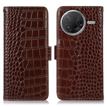 Crocodile Séria Xiaomi Poco F7 Pro Kožené Puzdro na Peňaženku s RFID