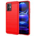 Xiaomi Redmi Note 12/Poco X5 Puzdro z Brúseného TPU - Uhlíkové Vlákno