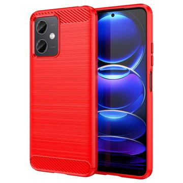 Xiaomi Redmi Note 12/Poco X5 Puzdro z Brúseného TPU - Uhlíkové Vlákno