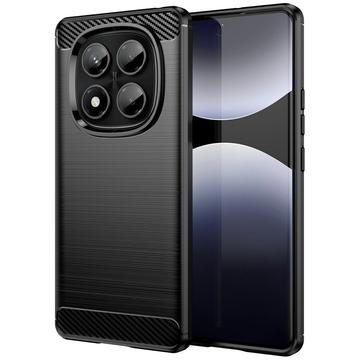 Xiaomi Redmi Note 14 Pro 4G Puzdro z Brúseného TPU - Uhlíkové Vlákno - Čierne