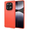 Xiaomi Redmi Note 14 Pro 4G Puzdro z Brúseného TPU - Uhlíkové Vlákno