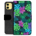 iPhone 11 prémiové puzdro na peňaženku - Tropický kvet