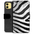 iPhone 11 prémiové puzdro na peňaženku - Zebra