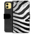 iPhone 11 prémiové puzdro na peňaženku - Zebra