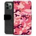 iPhone 11 Pro prémiové puzdro na peňaženku - Ružová kamufláž