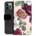 iPhone 11 Pro prémiové puzdro na peňaženku - Romantické kvety