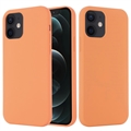 Tekuté silikónové puzdro na iPhone 12 Mini – kompatibilné s MagSafe – Oranžová