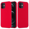 Tekuté silikónové puzdro na iPhone 12 Mini – kompatibilné s MagSafe – Červená