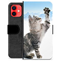 iPhone 12 mini prémiové puzdro na peňaženku - Mačka