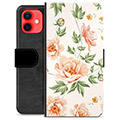 iPhone 12 mini prémiové puzdro na peňaženku - Kvetinová