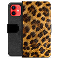 iPhone 12 mini prémiové puzdro na peňaženku - Leopard