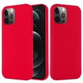 Tekuté silikónové puzdro na iPhone 12/12 Pro – kompatibilné s MagSafe – Červená