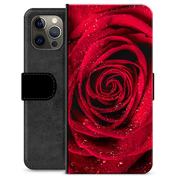 iPhone 12 Pro Max prémiové puzdro na peňaženku - Rose