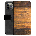 iPhone 12 Pro Max prémiové puzdro na peňaženku - Drevo