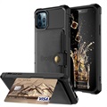 iPhone 12 Pro Max TPU puzdro s držiteľom kariet - čierna