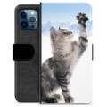 iPhone 12 Pro prémiové puzdro na peňaženku - Mačka