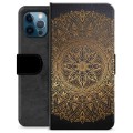 iPhone 12 Pro prémiové puzdro na peňaženku - Mandala