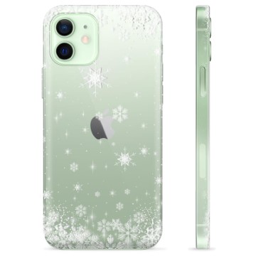 iPhone 12 puzdro TPU - Snehové vločky