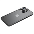 kovový nárazník iPhone 13 s temperovaným skleneným chrbtom
