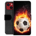 iPhone 13 Mini prémiové puzdro na peňaženku - Futbalový plameň