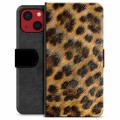 iPhone 13 Mini prémiové puzdro na peňaženku - Leopard