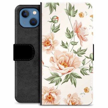 iPhone 13 prémiové puzdro na peňaženku - Kvetinová