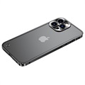 iPhone 13 Pro Max kovový nárazník s plastovou zadnou časťou - čierna