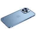 iPhone 13 Pro Max kovový nárazník s plastovou zadnou časťou - modrá