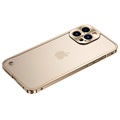 iPhone 13 Pro Max kovový nárazník s plastovou zadnou časťou - zlato
