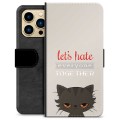 iPhone 13 Pro Max prémiové puzdro na peňaženku - Nahnevaná mačka