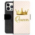 iPhone 13 Pro prémiové puzdro na peňaženku - Kráľovná