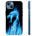 iPhone 13 puzdro TPU - Modrý ohnivý drak