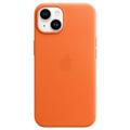 iPhone 14 Apple Kožené Puzdro s MagSafe MPP83ZM/A - Oranžová