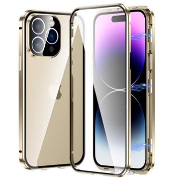 Magnetické Puzdro na iPhone 14 Pro s Tvrdeným Sklom