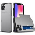 iPhone 15 Hybridné Puzdro s Posuvným Držiakom na Karty