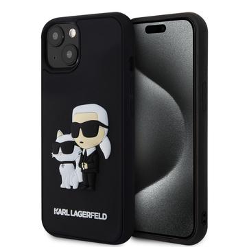 3D gumové puzdro Karl & Choupette NFT pre iPhone 15 Karl Lagerfeld - čierne