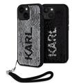 iPhone 15 Karl Lagerfeld Reversible Sequins Puzdro - Čierne / Strieborné