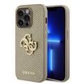 iPhone 15 Pro Guess Perforované 4G logo s trblietkami - zlaté