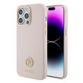 Puzdro iPhone 15 Pro Max Guess 4G Rhinestone Metal Logo Liquid Silicone
