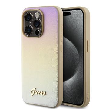 iPhone 15 Pro Max Guess Iridescent Metal Script Hybrid Case