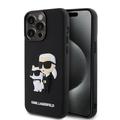 Puzdro iPhone 15 Pro Max Karl Lagerfeld 3D Rubber Karl & Choupette NFT - čierne