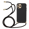iPhone 15 Pro Max TPU puzdro s šnúrkou - čierna