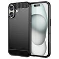 iPhone 16 Puzdro z Brúseného TPU - Uhlíkové Vlákno