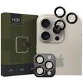 Chránič Objektívu Fotoaparátu iPhone 16 Pro/16 Pro Max Hofi Camring Pro+ - Čierny Okraj