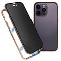 iPhone 16 Pro Magnetické Puzdro s Tvrdeným Sklom - Ochrana Osobných Údajov - Zlato