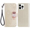 iPhone 16 Pro Max Owl Rhinestone Wallet Case