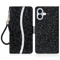 iPhone 16 Stylish Glitter Wallet Case